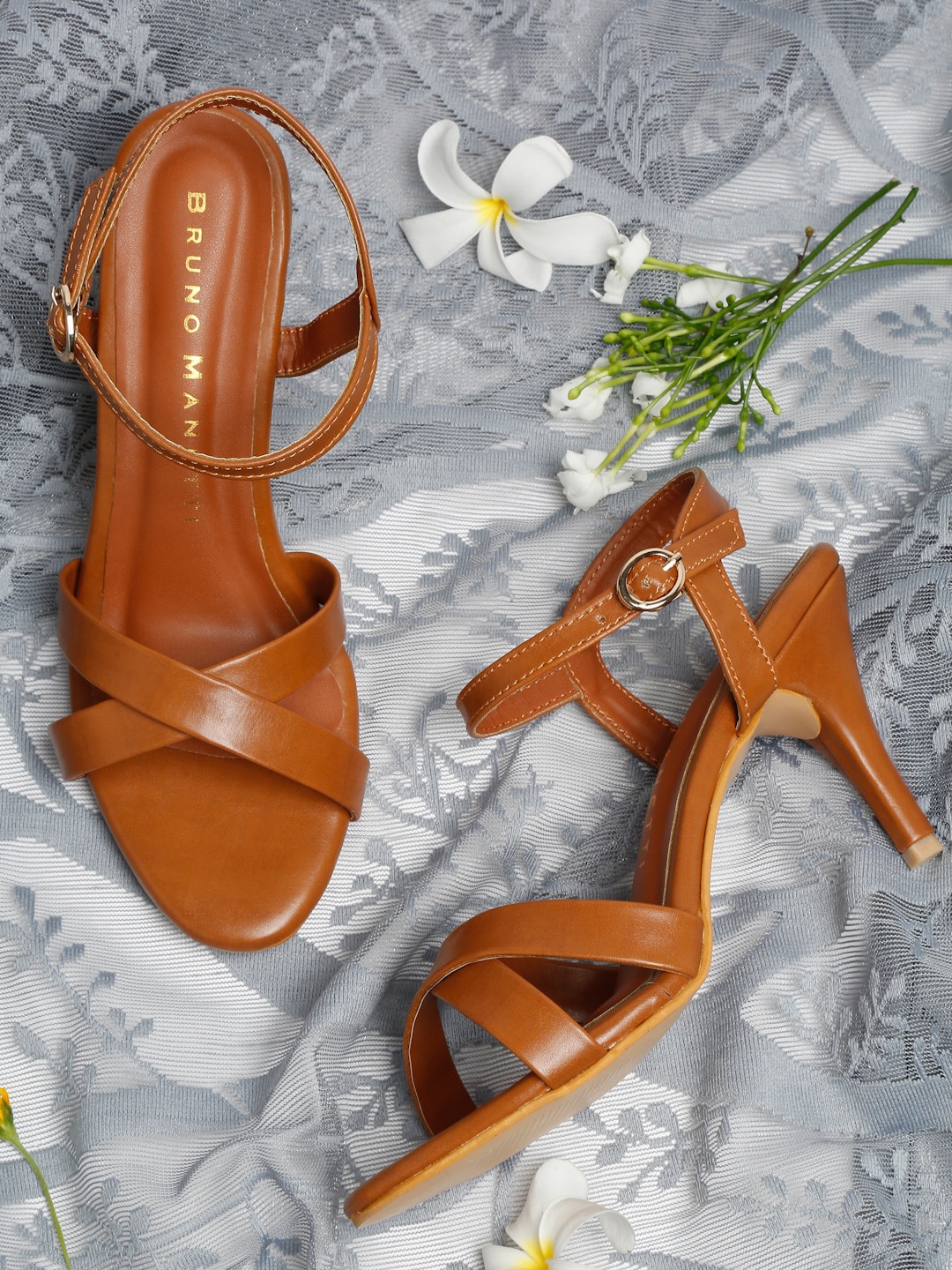 

Bruno Manetti Women Tan Solid PU Slim Heels