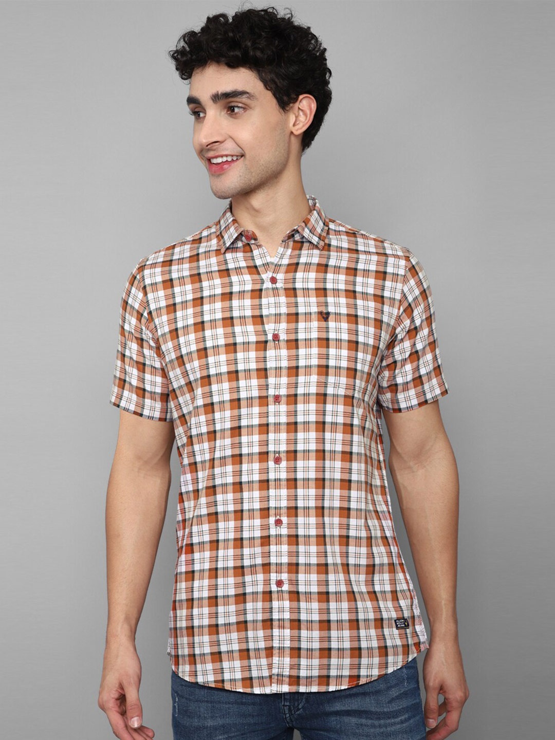 

Allen Solly Sport Men Brown Tartan Checks Checked Casual Shirt