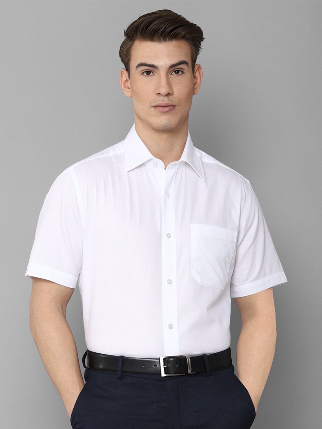 

Louis Philippe Men White Pure Cotton Formal Shirt