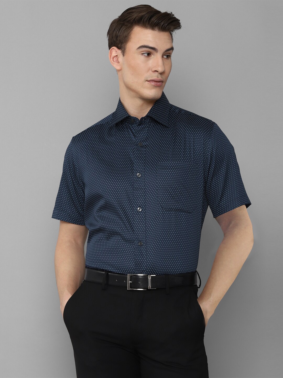 

Louis Philippe Men Navy Blue Formal Shirt