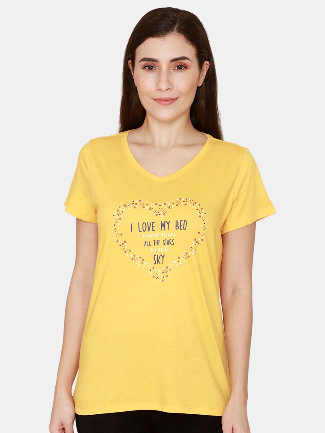 

Rosaline by Zivame Yellow Print Top