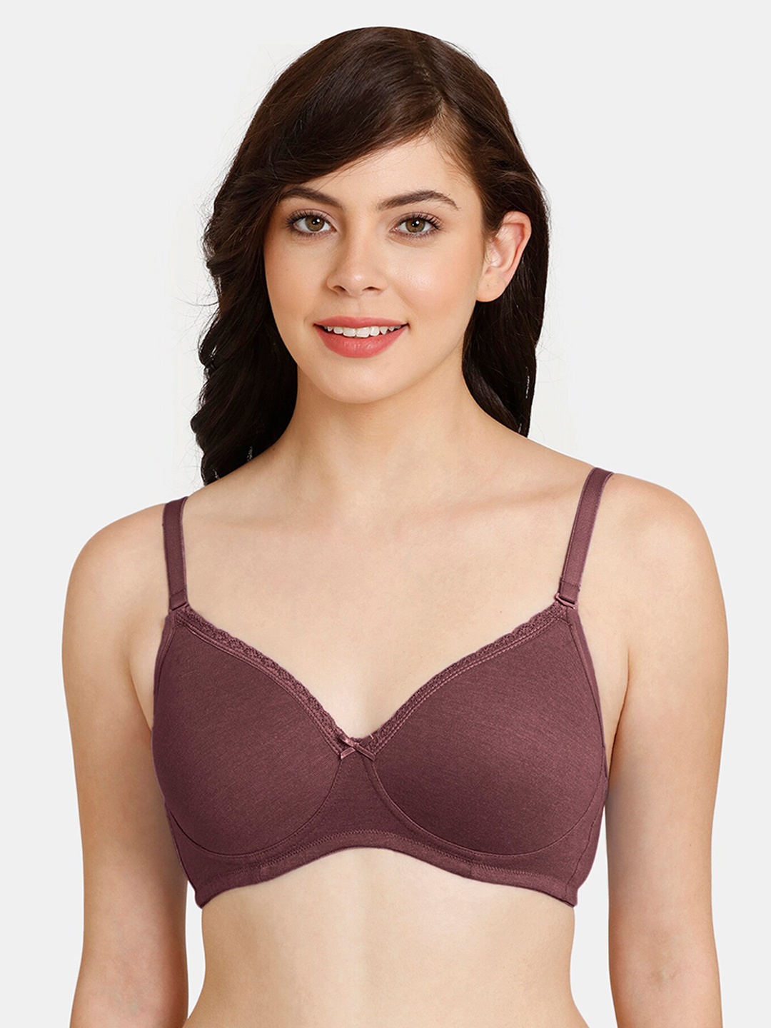 

Rosaline by Zivame Brown Solid Lightly Padded Seamless T-shirt Bra