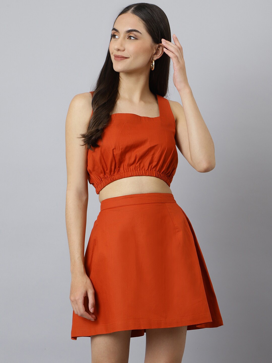 

Lagashi Pure Cotton Top with Shorts, Copper