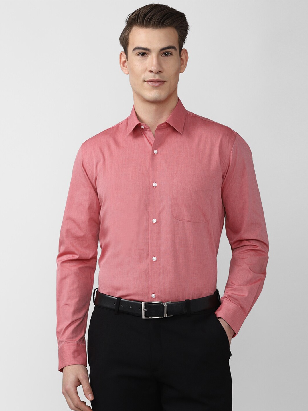 

Peter England Men Pink Pure Cotton Formal Shirt