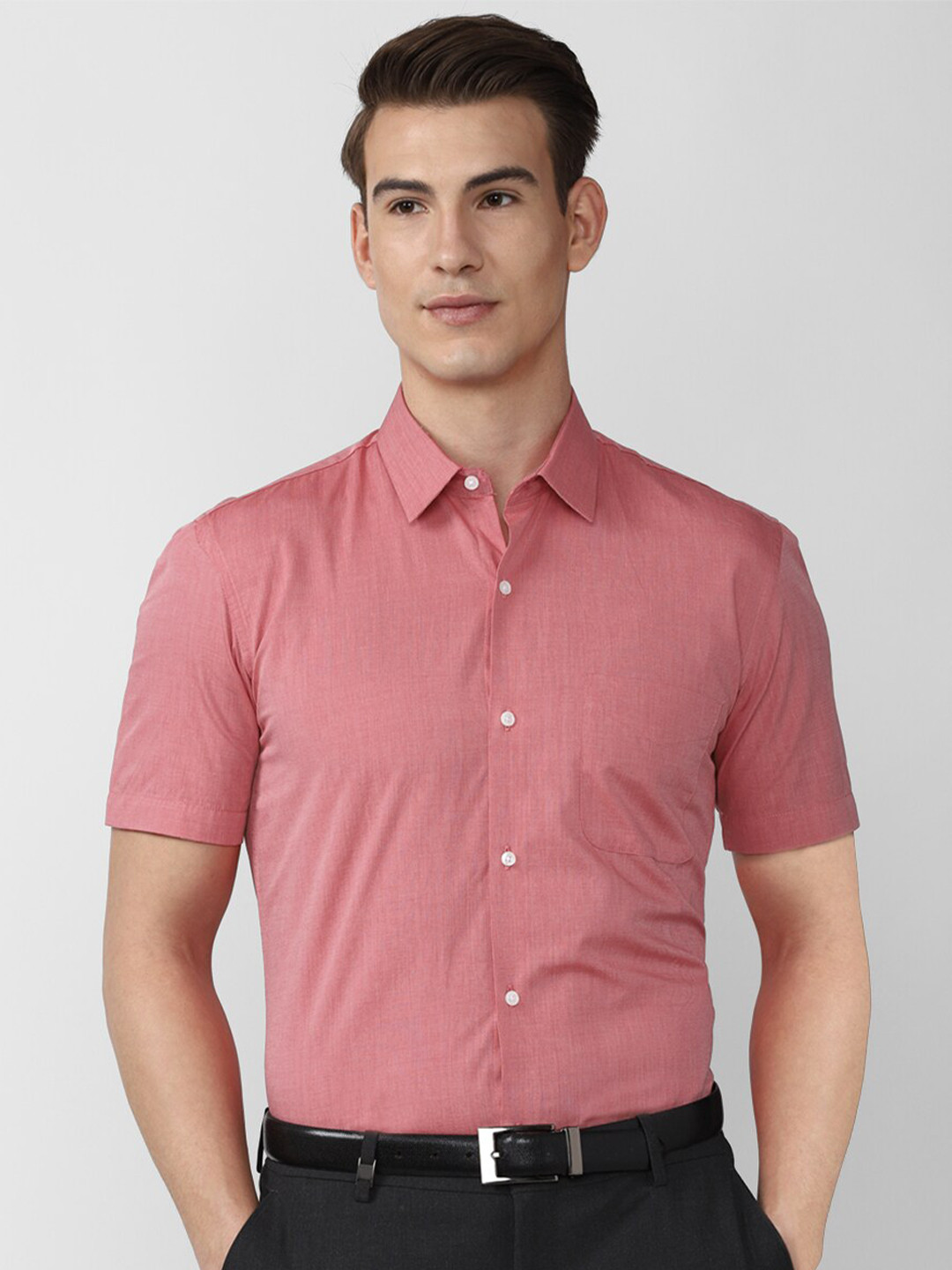 

Peter England Men Pink Slim Fit Casual Shirt