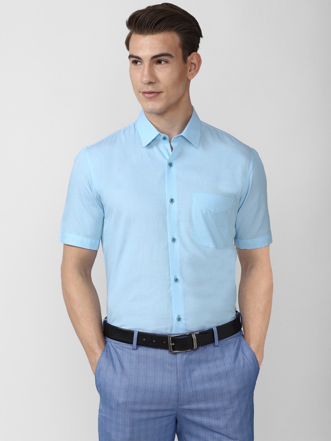 

Peter England Men Blue Formal Shirt