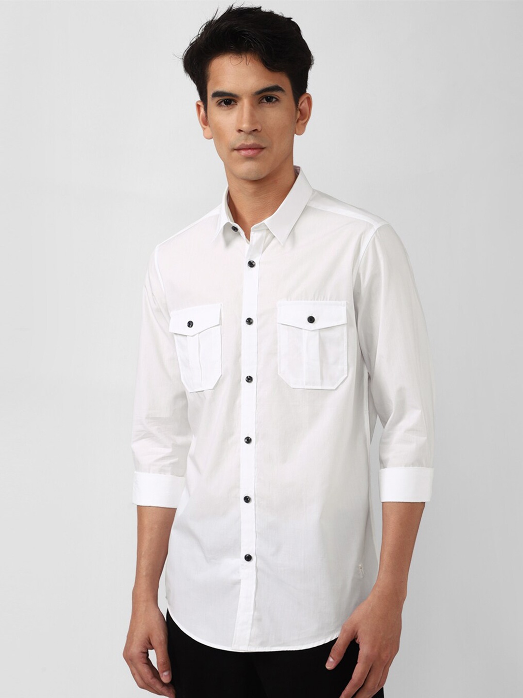 

SIMON CARTER LONDON Men White Slim Fit Casual Shirt