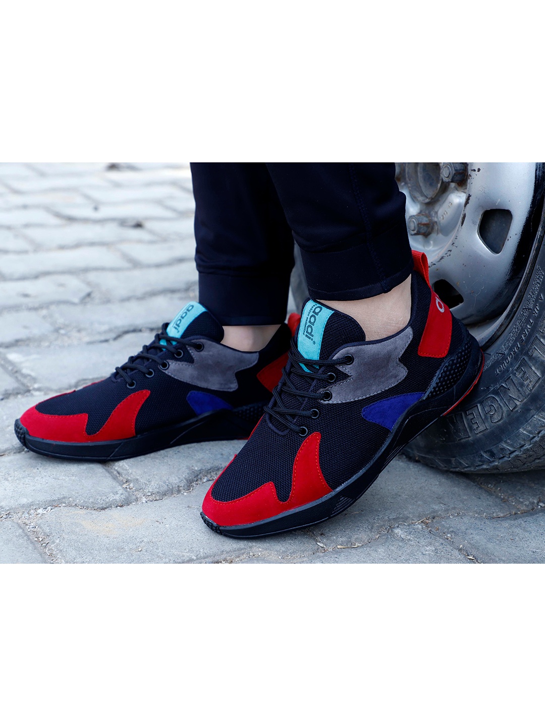 

aadi Men Red Colourblocked Outdoor Casual Sneakers