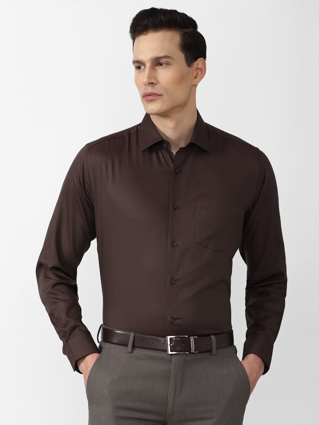 

Van Heusen Men Brown Formal Shirt