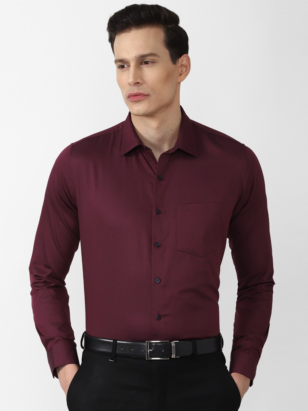 

Van Heusen Men Maroon Slim Fit Formal Shirt