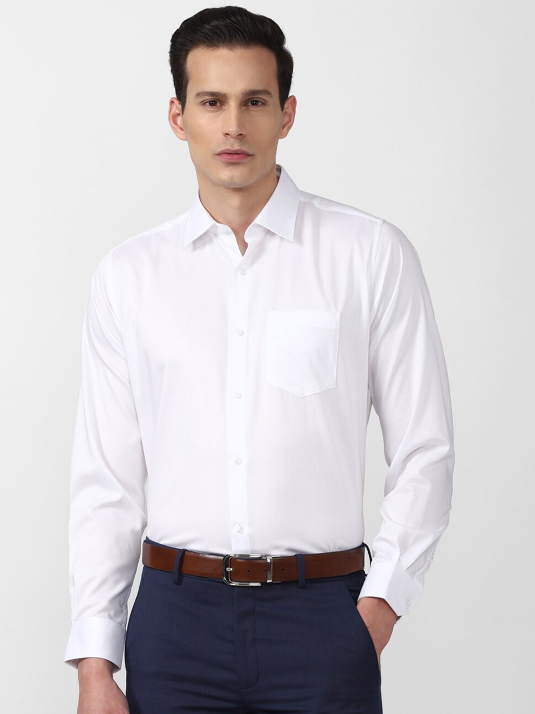 

Van Heusen Men White Solid Formal Shirt