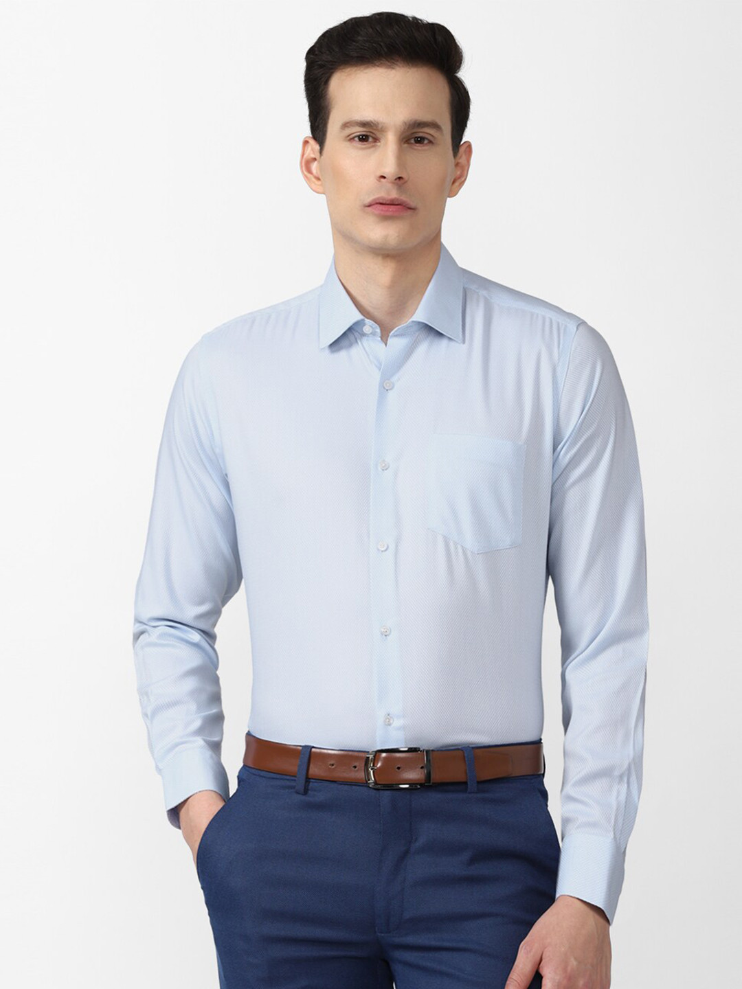 

Van Heusen Men Regular Fit Blue Formal Shirt