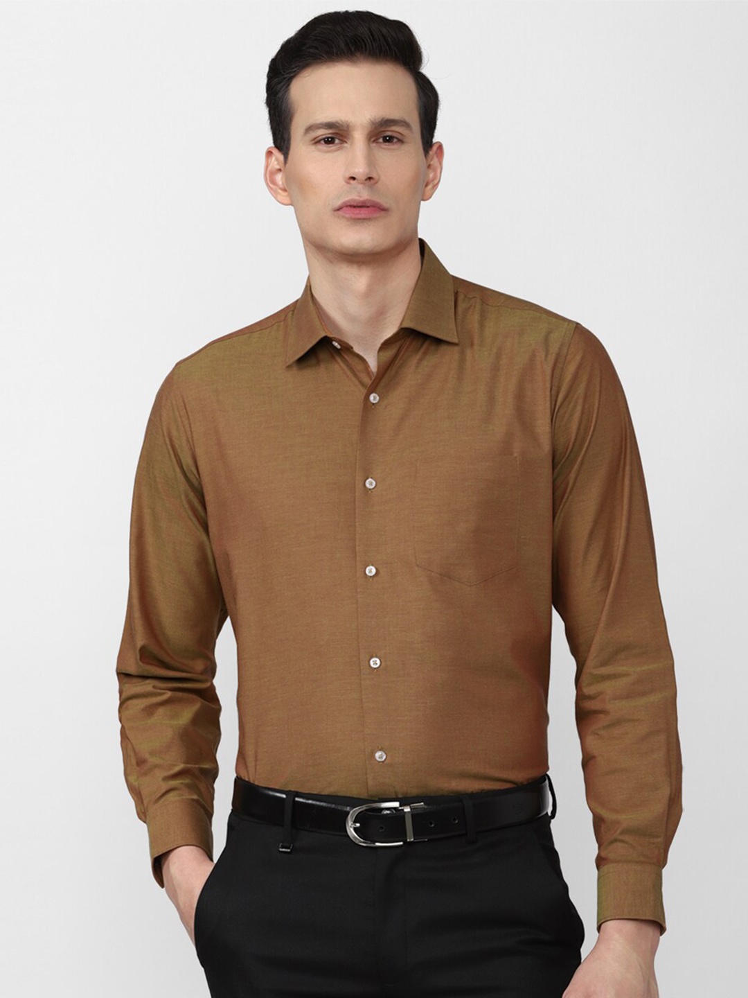 

Van Heusen Men Brown Regular Fit Solid Formal Shirt
