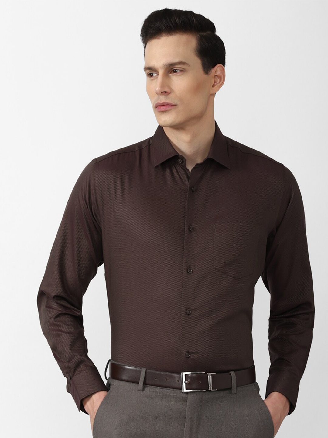 

Van Heusen Men Brown Formal Shirt