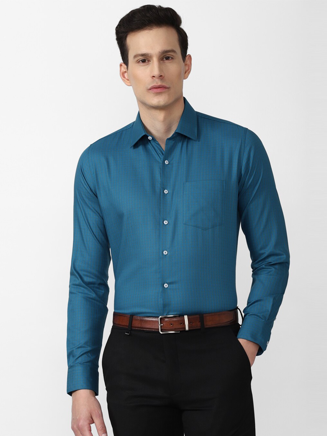 

Van Heusen Men Blue Slim Fit Formal Shirt