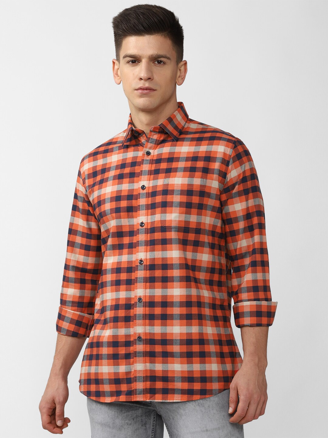 

Van Heusen Sport Men Multicoloured Slim Fit Checked Casual Shirt, Multi