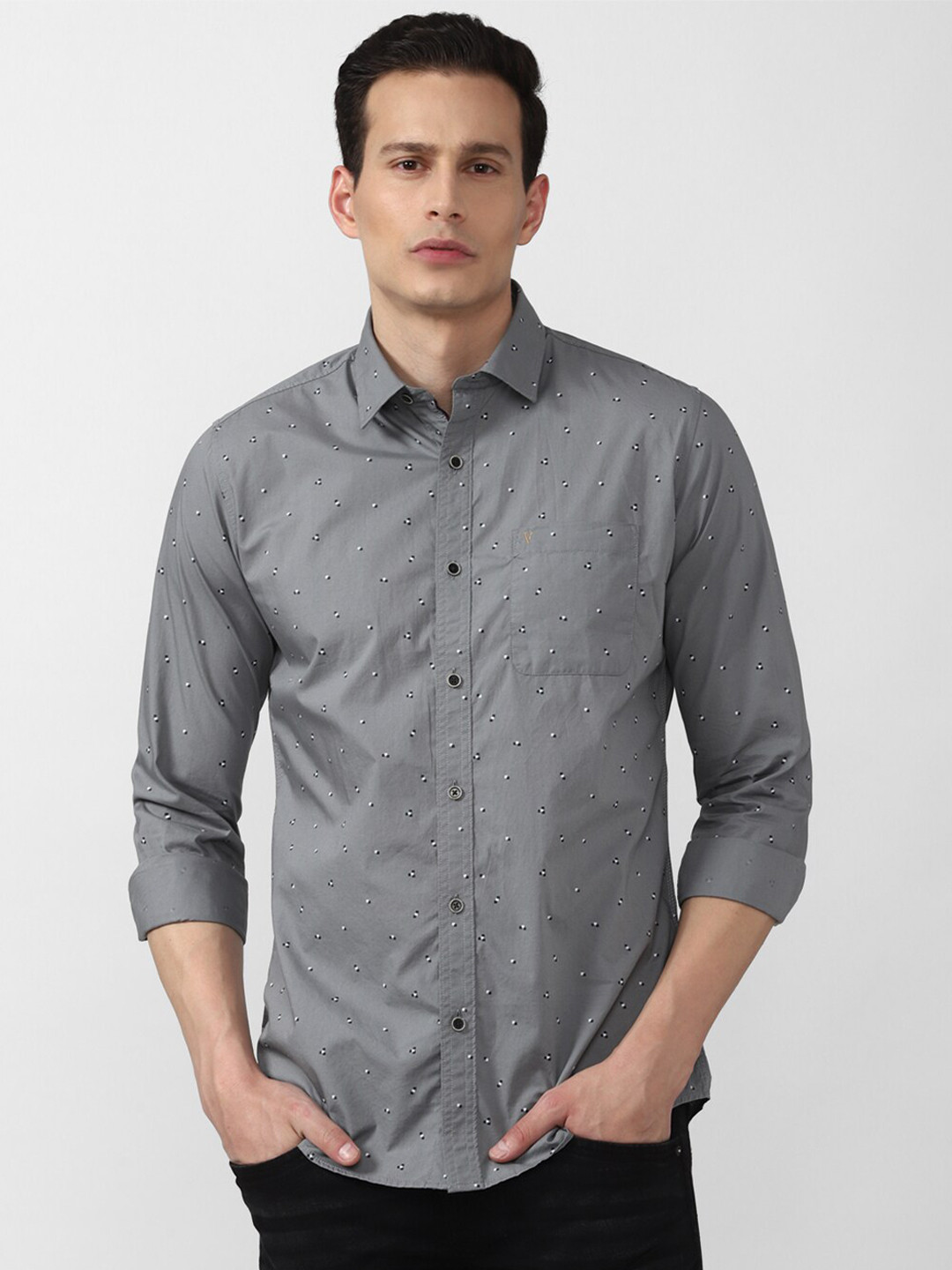 

Van Heusen Sport Men Grey Slim Fit Printed Casual Shirt
