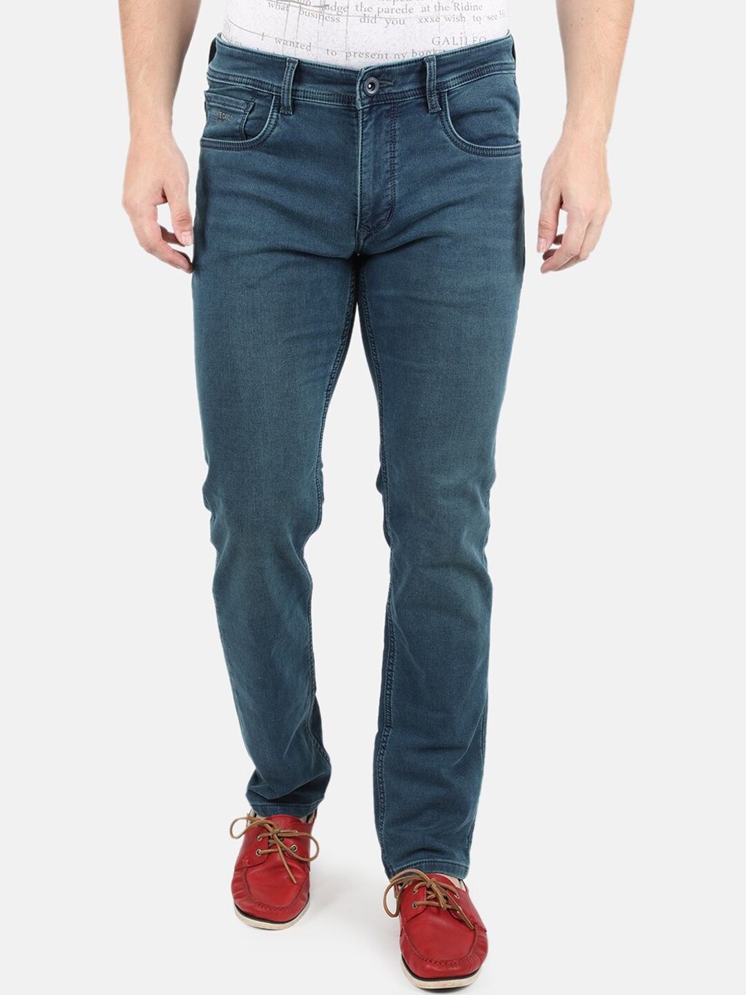 

Monte Carlo Men Blue Narrow Low Distress Light Fade Jeans