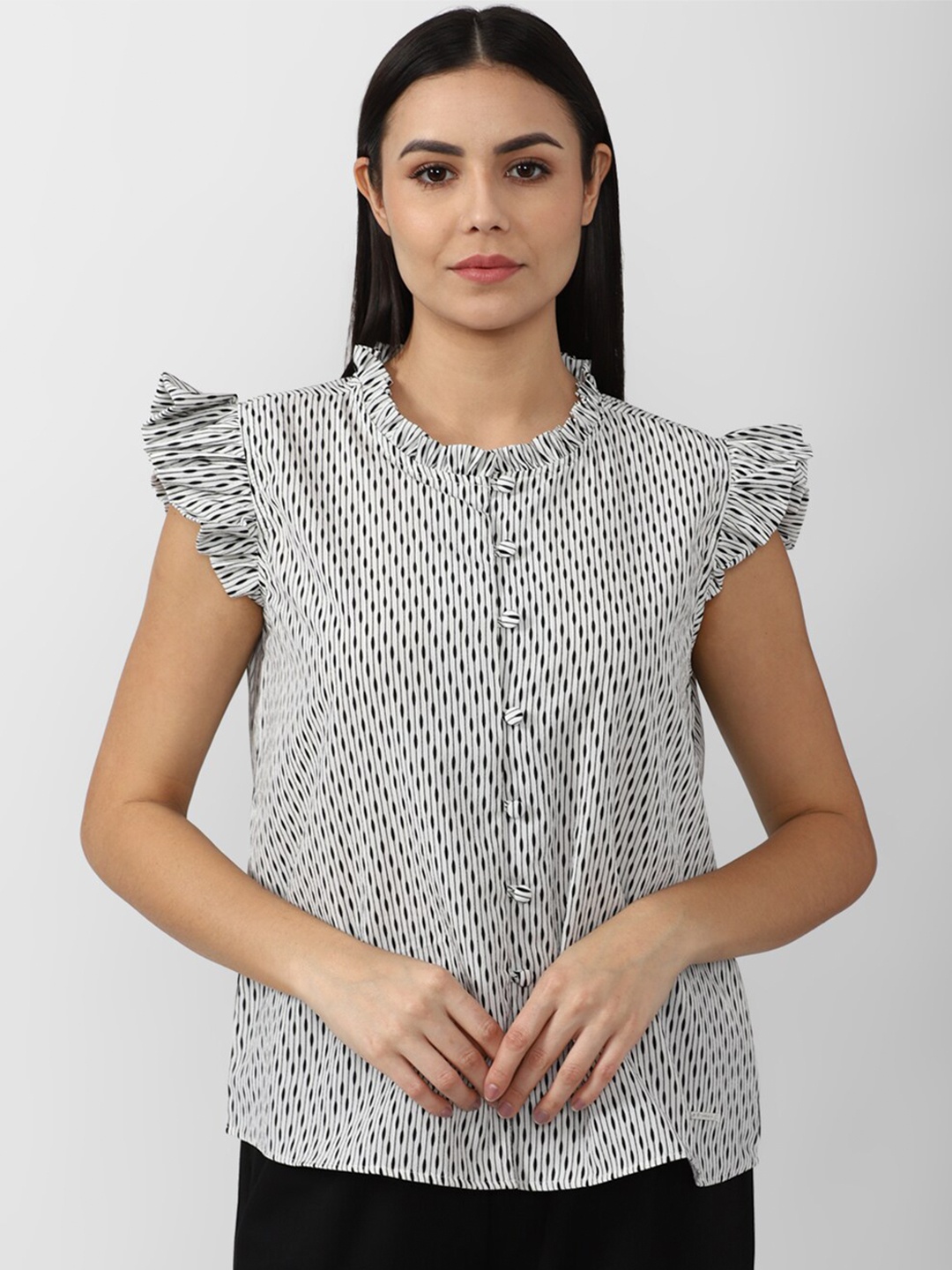 

Van Heusen Woman Women Grey Printed Formal Shirt