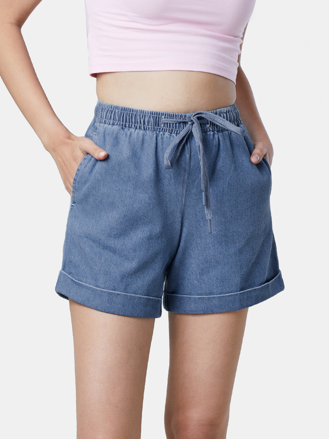 

The Souled Store Women Blue Regular Fit Denim Shorts