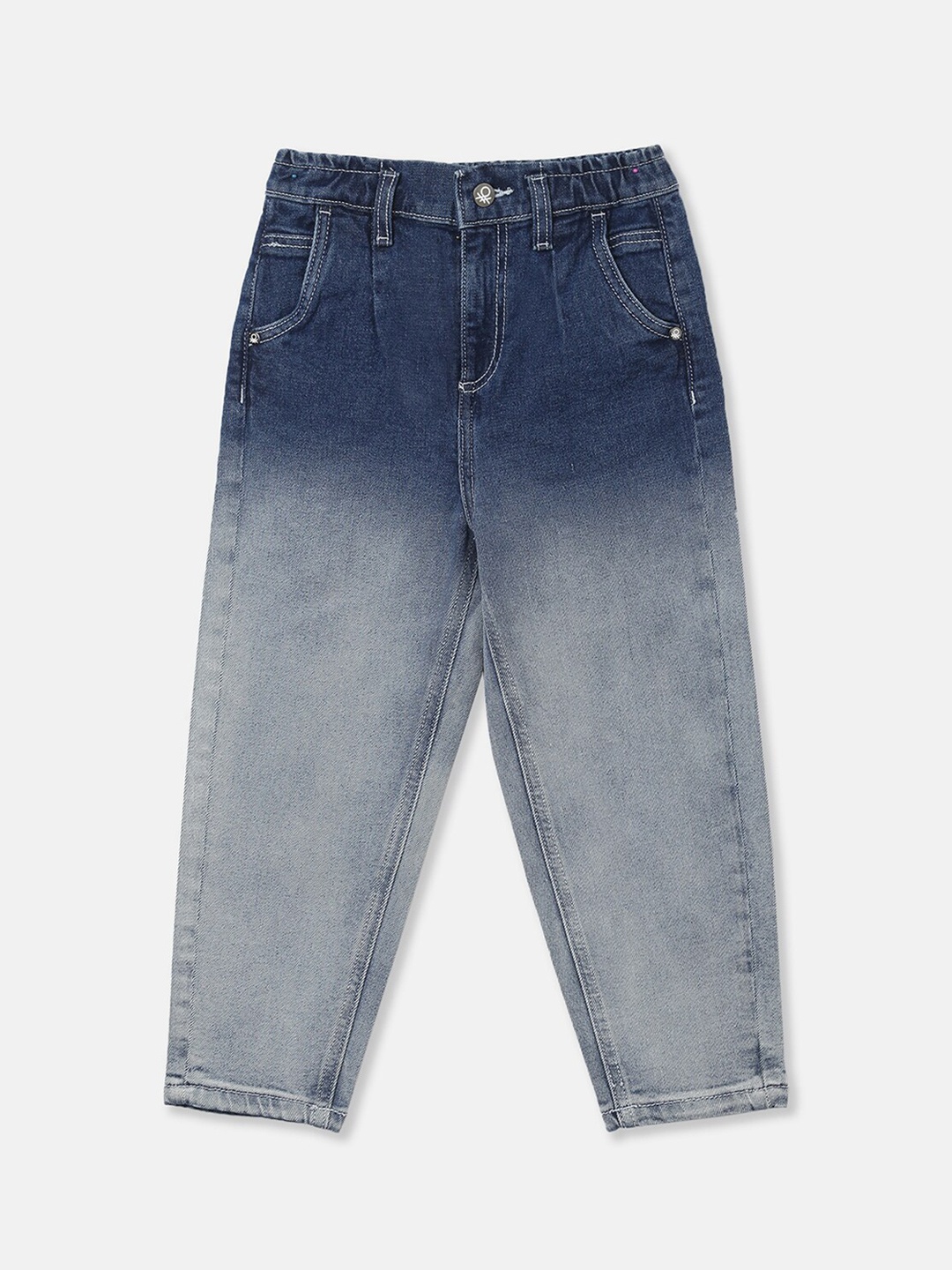 

United Colors of Benetton Girls Blue Slim Fit Heavy Fade Jeans
