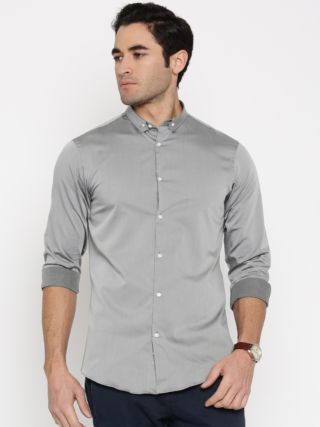 

Arrow New York Men Grey Snug Fit Solid Formal Shirt