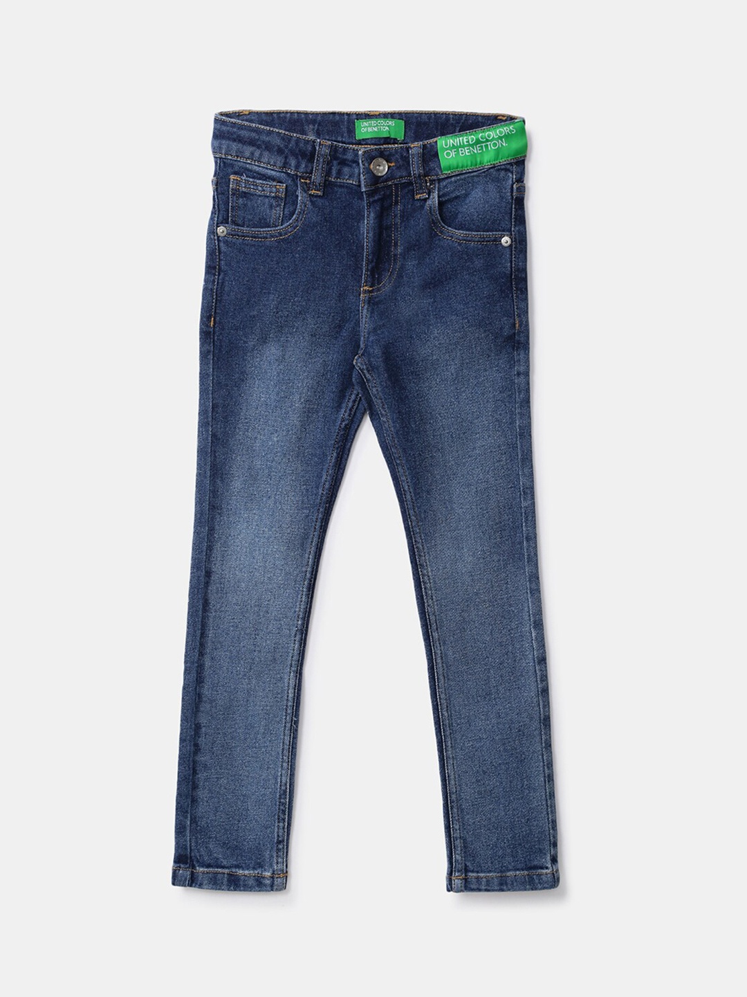 

United Colors of Benetton Boys Blue Skinny Fit Light Fade Jeans