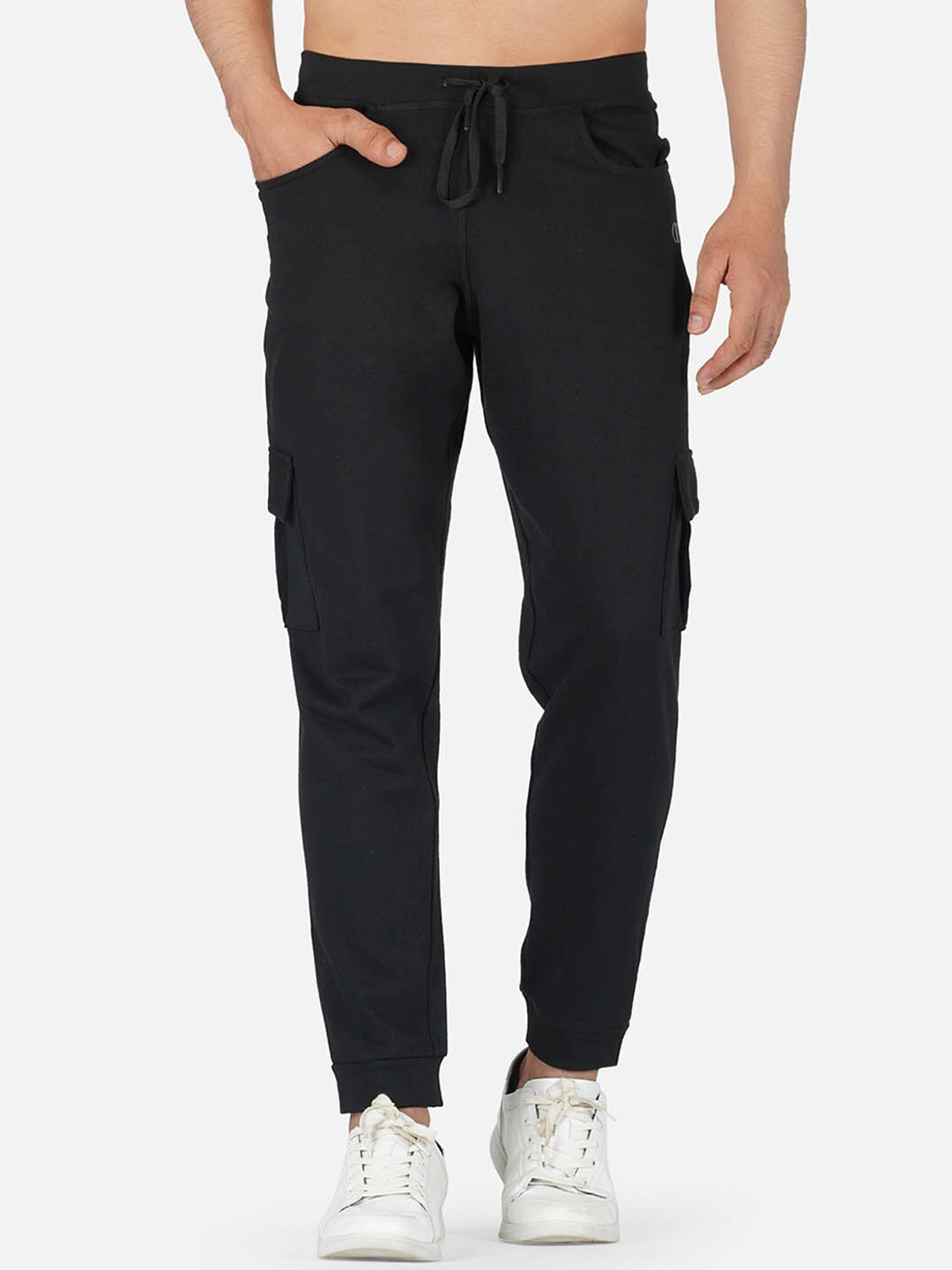 

IMPERATIVE Men Black Solid Pure Cotton Anti odour Track Pants