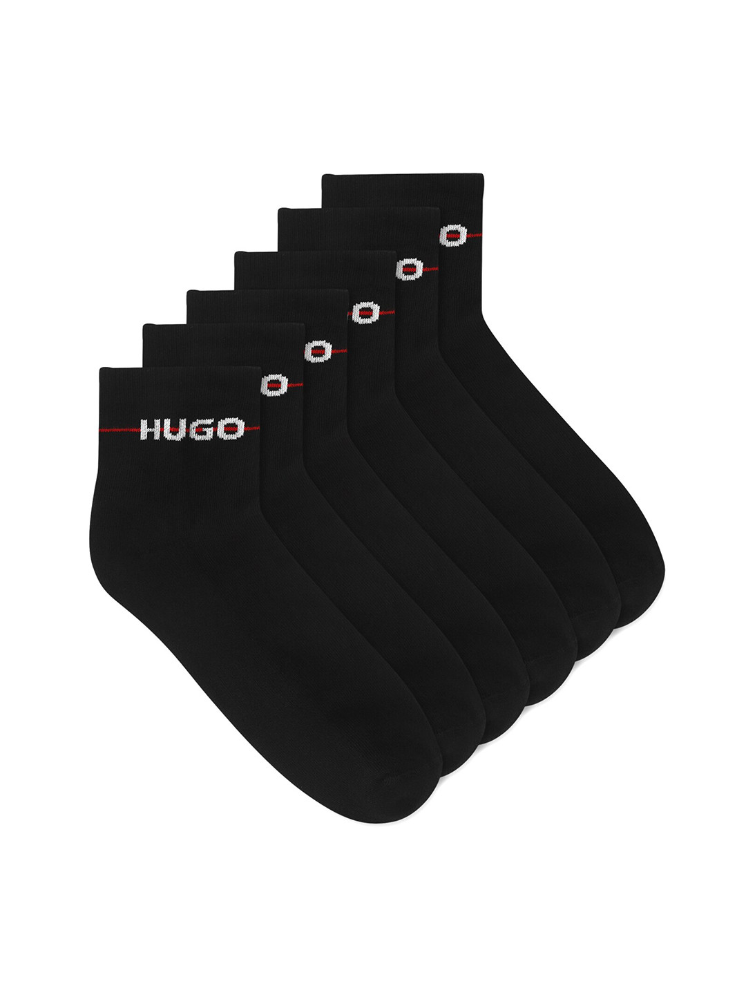 

HUGO Men Black Solid Set of 3 Ankle Length Socks