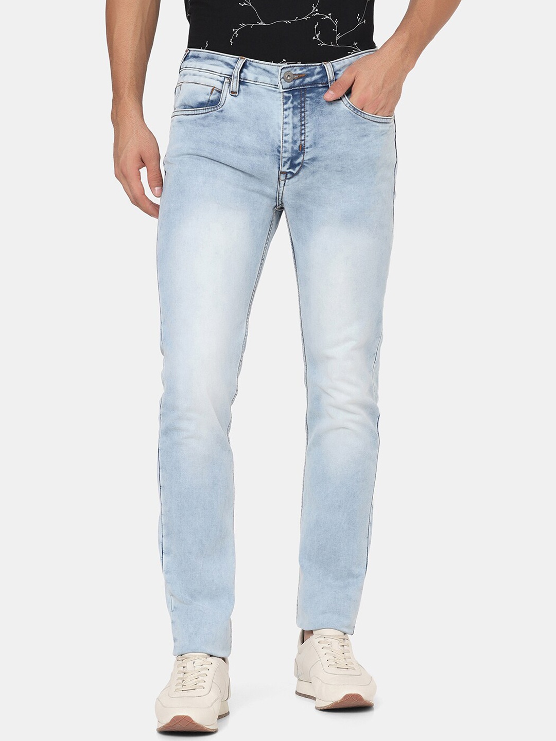 

Blackberrys Men Blue Skinny Fit Low-Rise Heavy Fade Jeans
