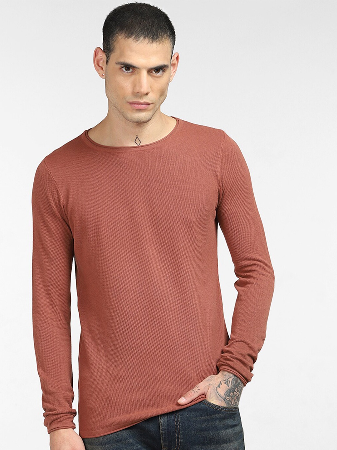 

Jack & Jones Men Brown & aragon Pullover