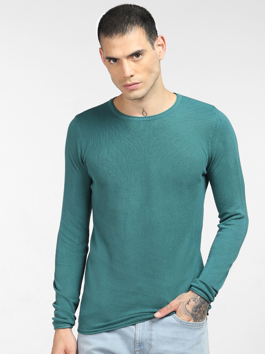 

Jack & Jones Men Green Pullover