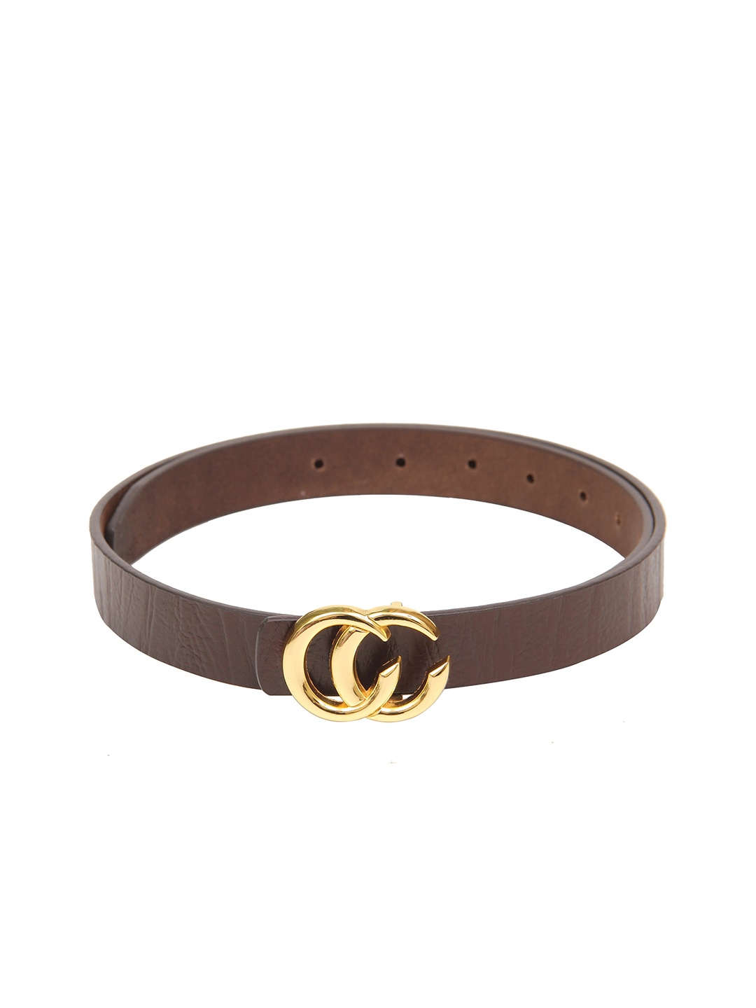 

Calvadoss Women Brown Textured Leather Belt
