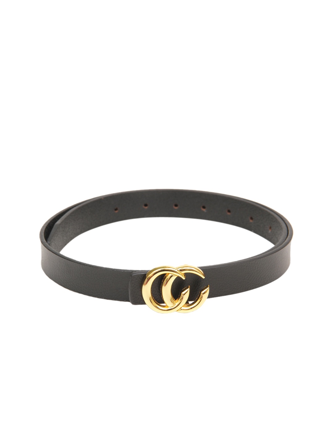

Calvadoss Women Black Textured Leather Belt