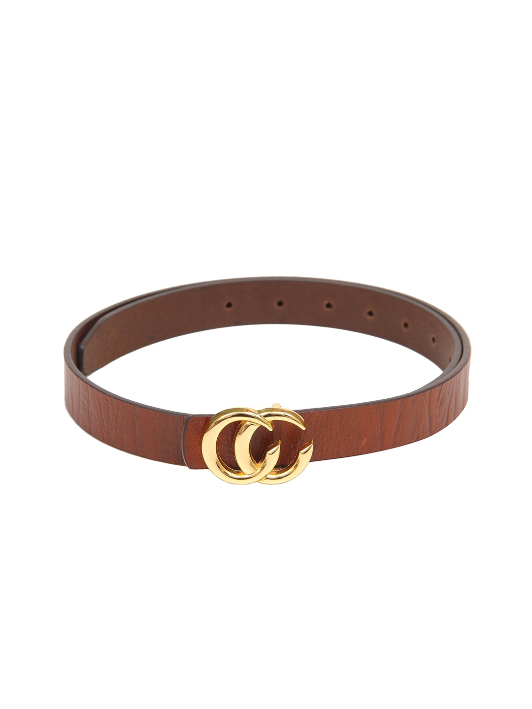 

Calvadoss Women Tan Textured Leather Belt