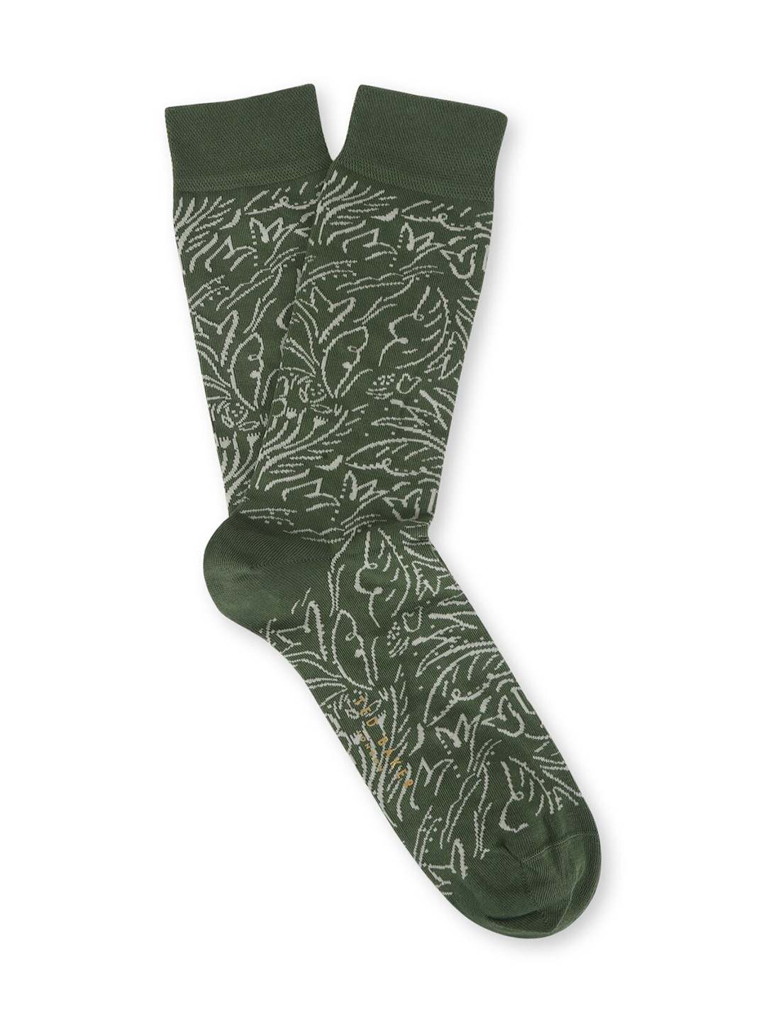 

Ted Baker Men Green Floral Printed Calf-Length Socks