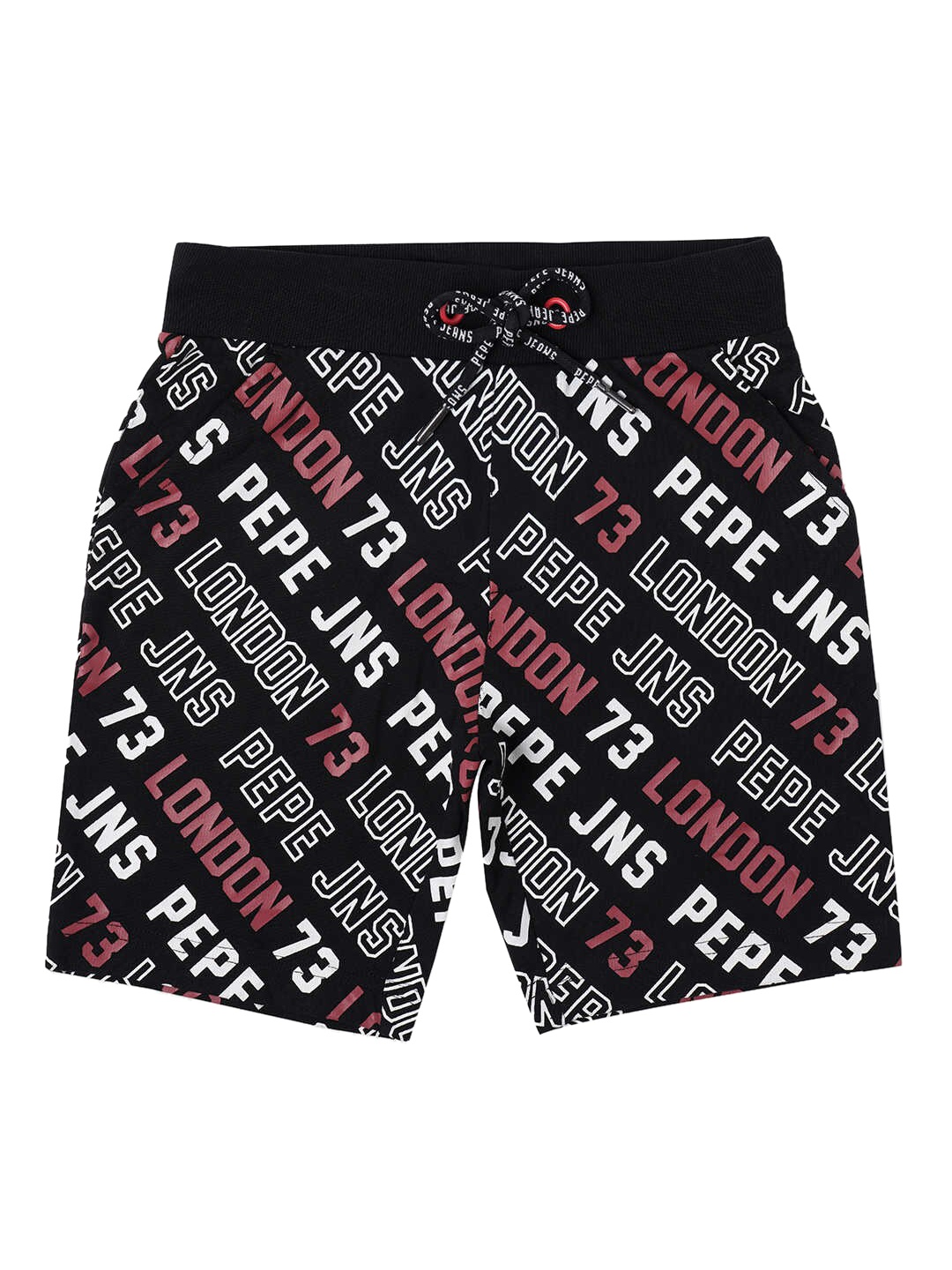 

Pepe Jeans Boys Black Typography Printed Sports Shorts