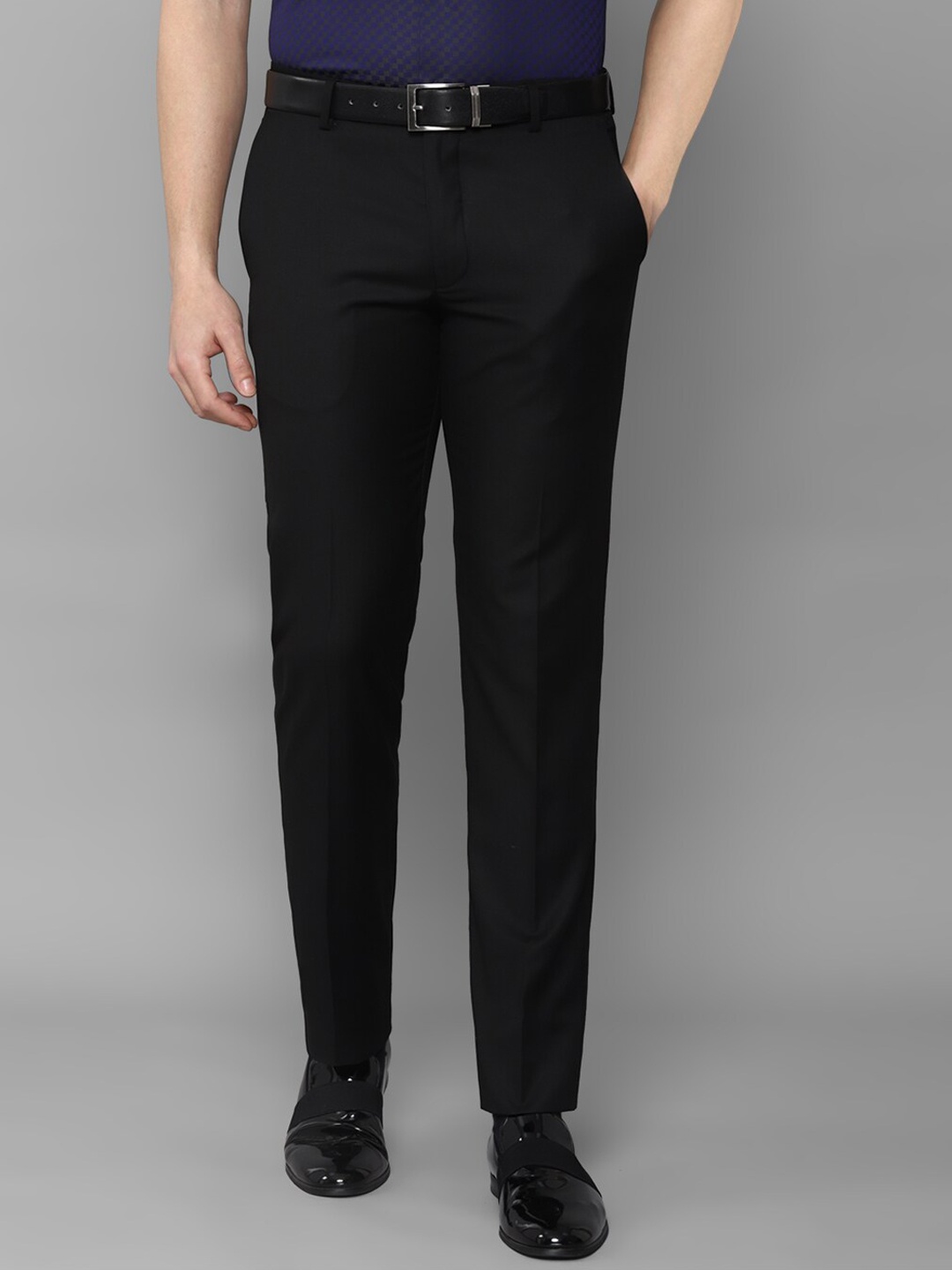 

Louis Philippe Men Black Slim Fit Trousers