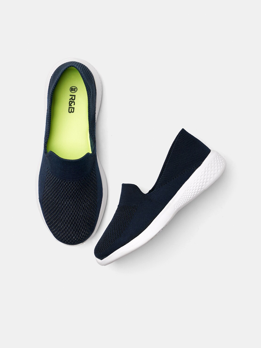 

R&B Women Navy Blue Walking Non-Marking Shoes