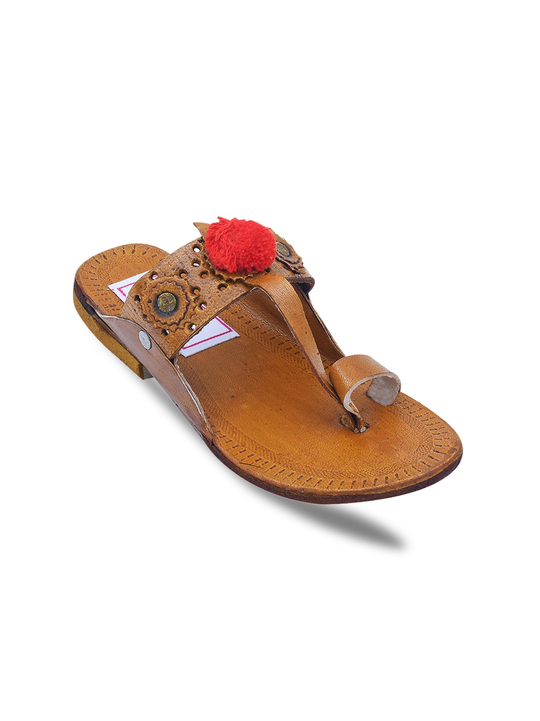 

Buckled Up Boys Tan Brown Ethnic Leather kolhapuri Sandals
