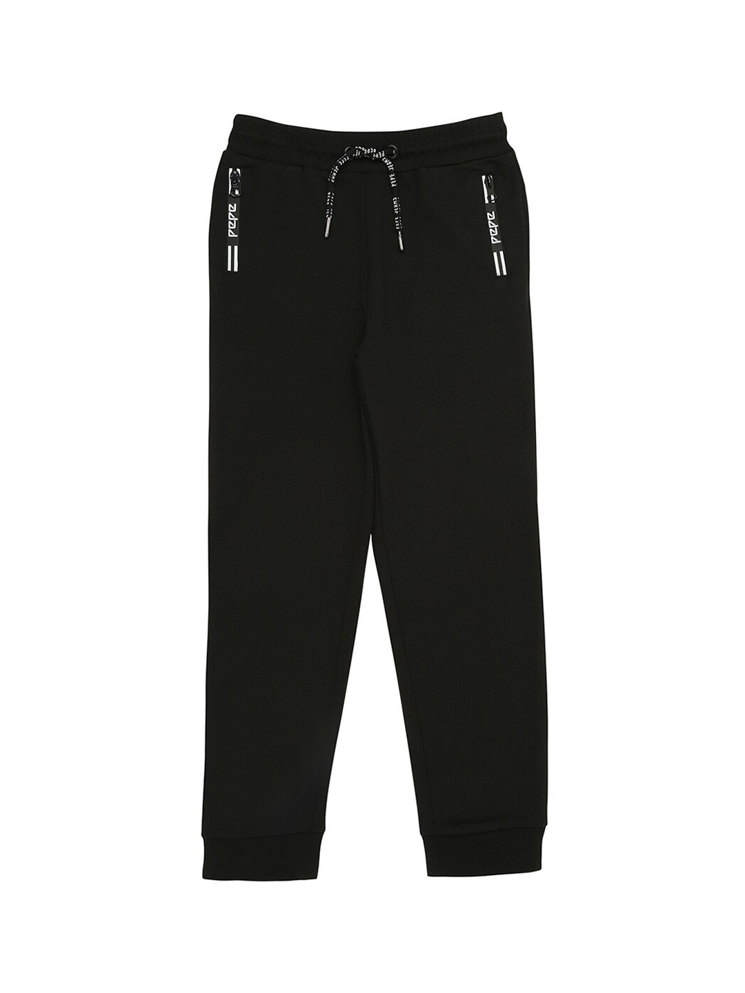 

Pepe Jeans Boys Black Solid Cotton Regular-Fit Joggers