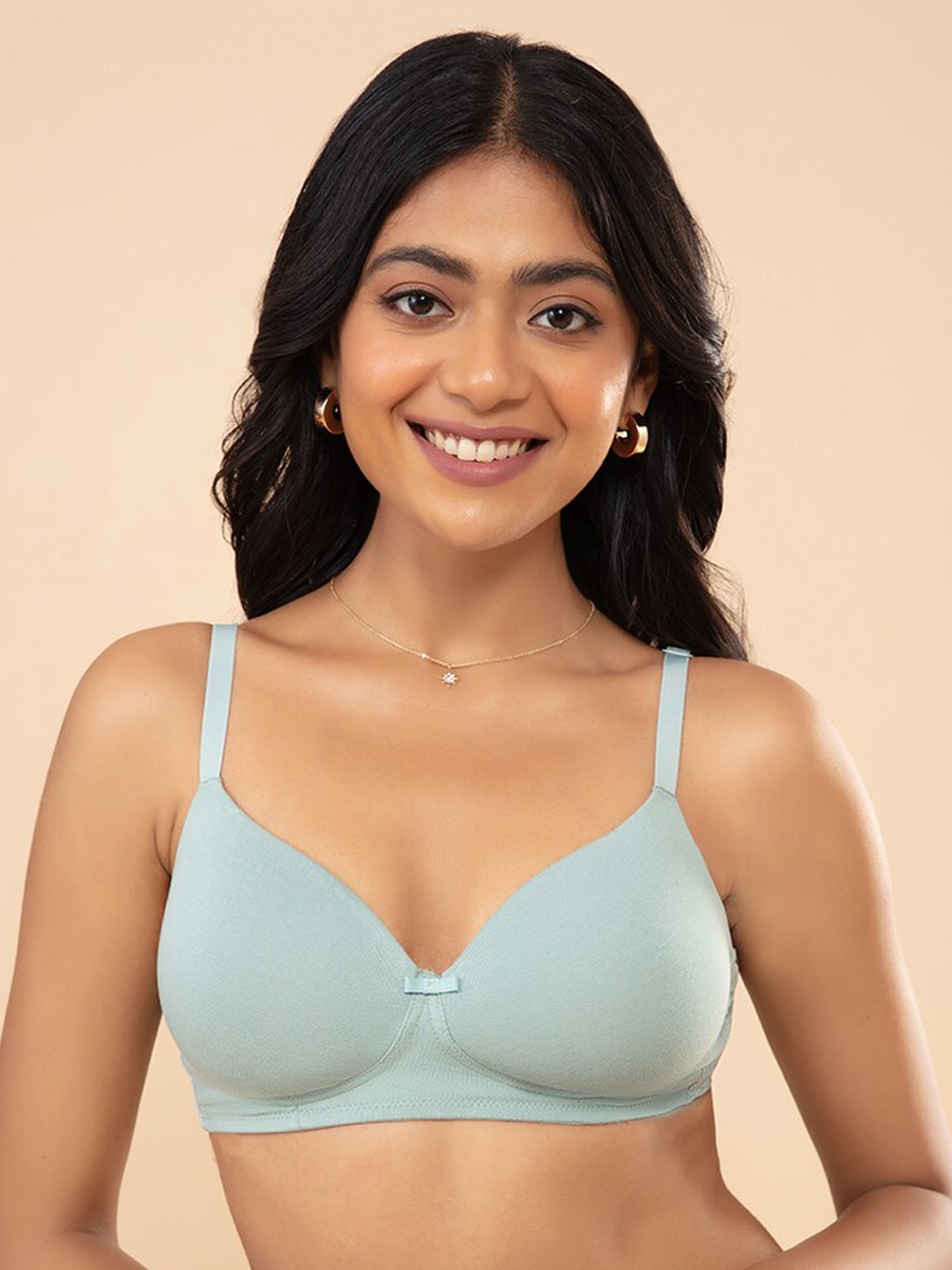 

Nykd Women Blue Lightly Padded Non-Wired Medium-Coverage Bra
