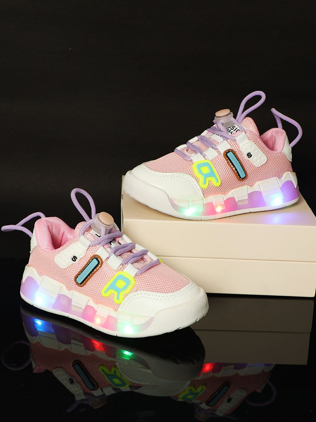 

PASSION PETALS Girls Pink Colourblocked IR Led Sneakers