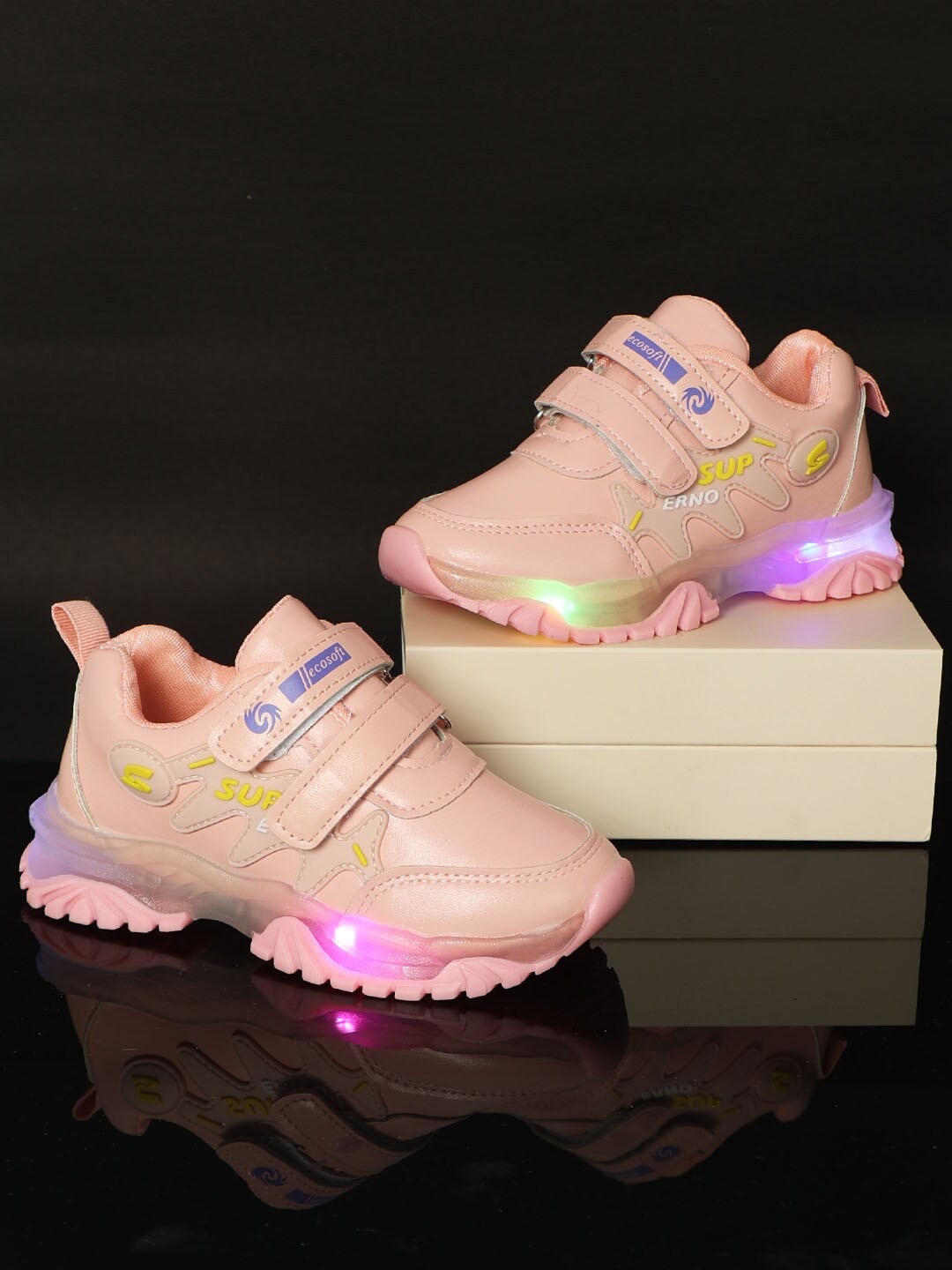 

PASSION PETALS Girls Pink Colourblocked PU Sneakers