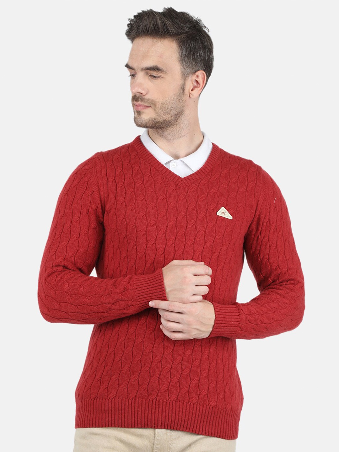 

Monte Carlo Men Rust & auburn Striped Pullover