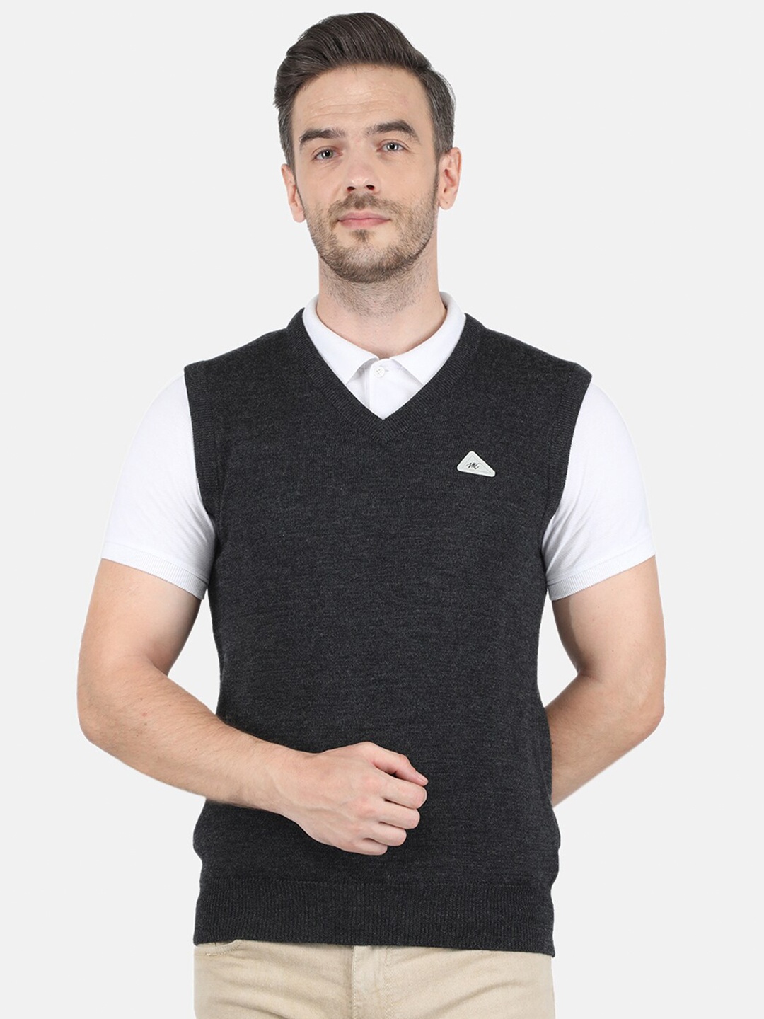 

Monte Carlo Men Grey Melange & brown Pullover