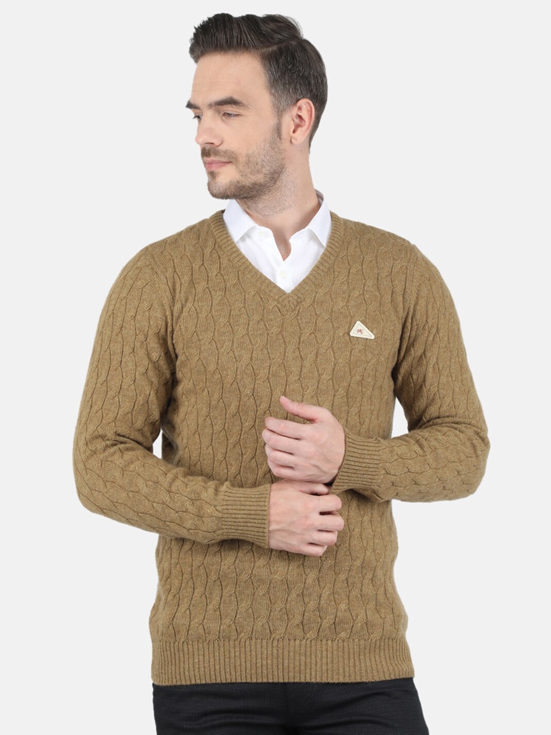 

Monte Carlo Men Khaki Cable Knit Pullover