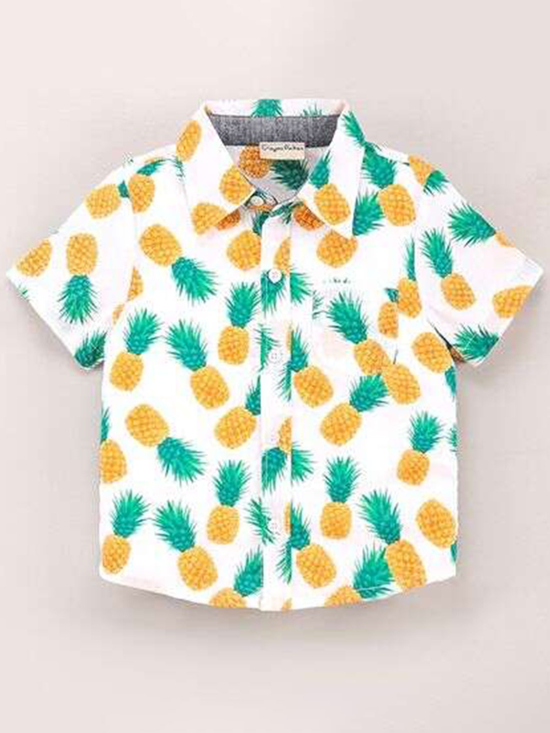 

CrayonFlakes Boys Off White Pineapple Printed Casual Shirt