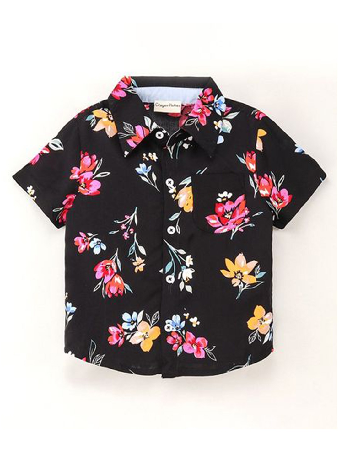 

CrayonFlakes Boys Black Floral Printed Casual Shirt