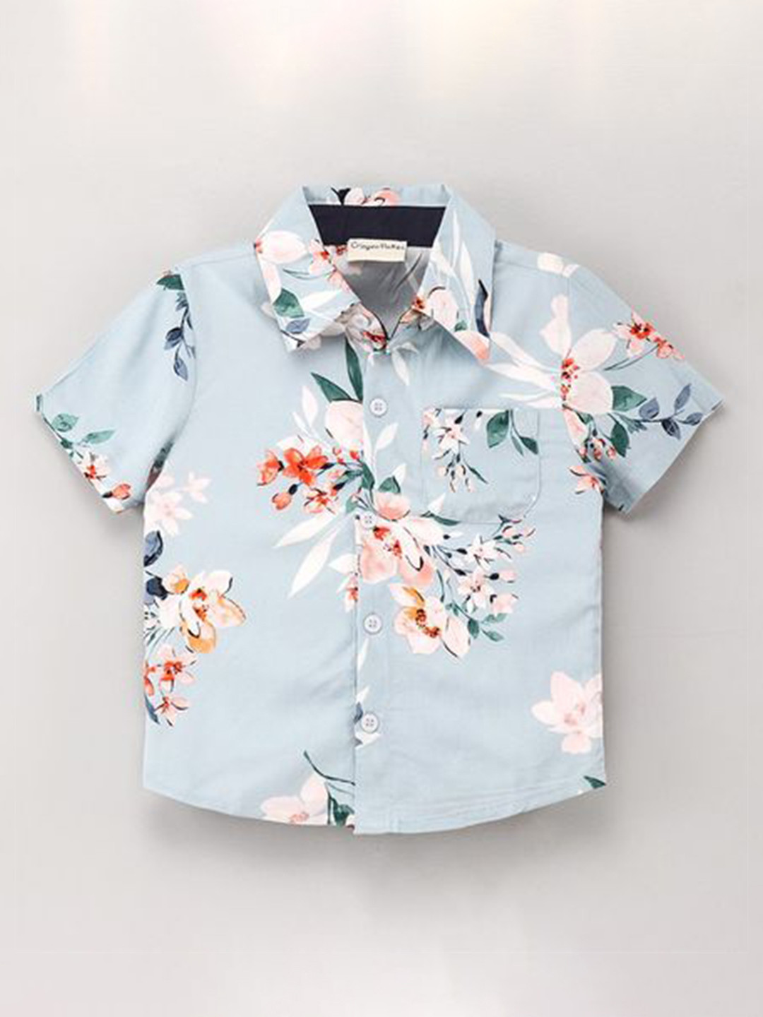 

CrayonFlakes Boys Blue Floral Printed Casual Shirt